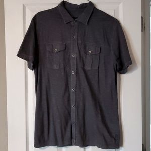 Prana Grey short sleeve button down shirt